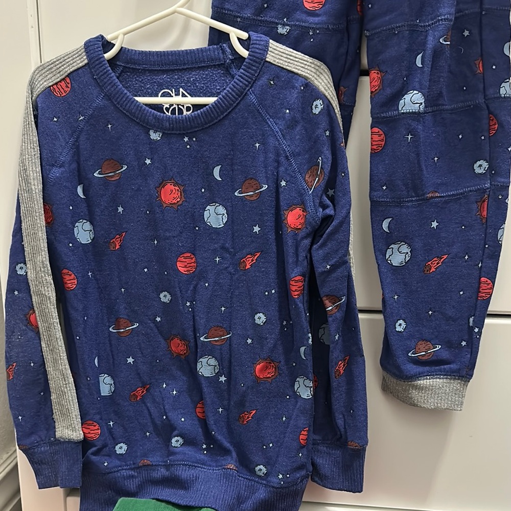 Blue Space-Themed Kids Matching Set